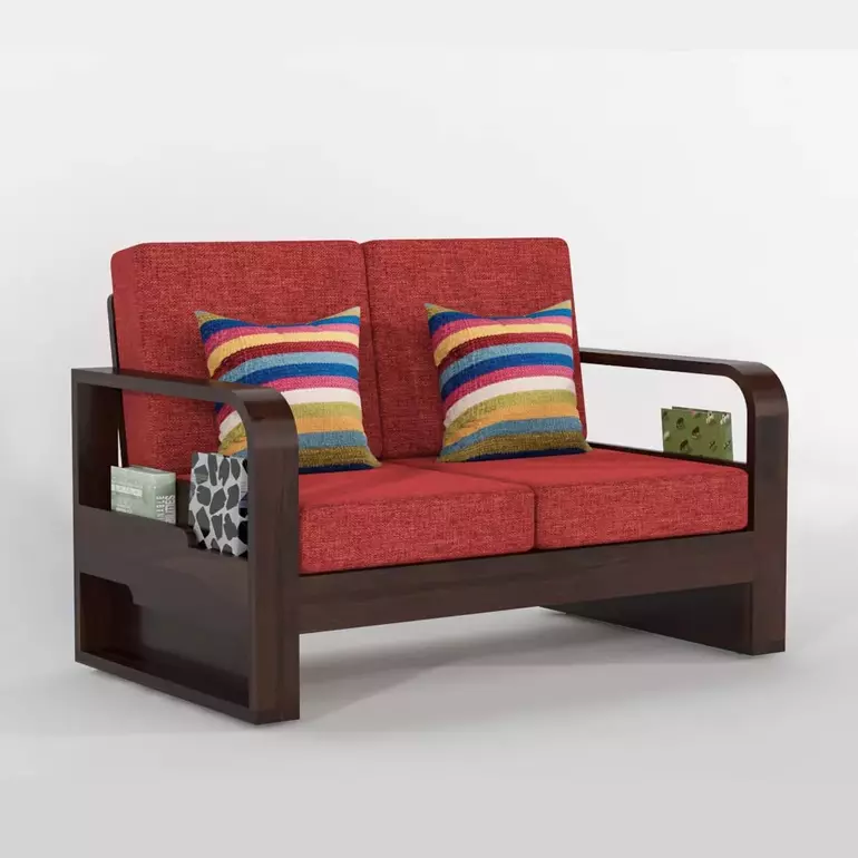 2 Seater Wooden Sofa Set for Living Room